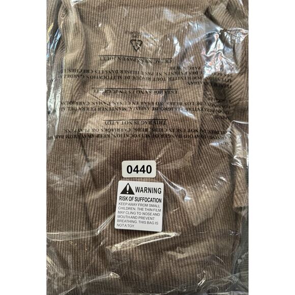Old Navy Midi Minimalist Ribbed Twist Front Brown Fitted That Girl Dress Size L - Picture 5 of 7